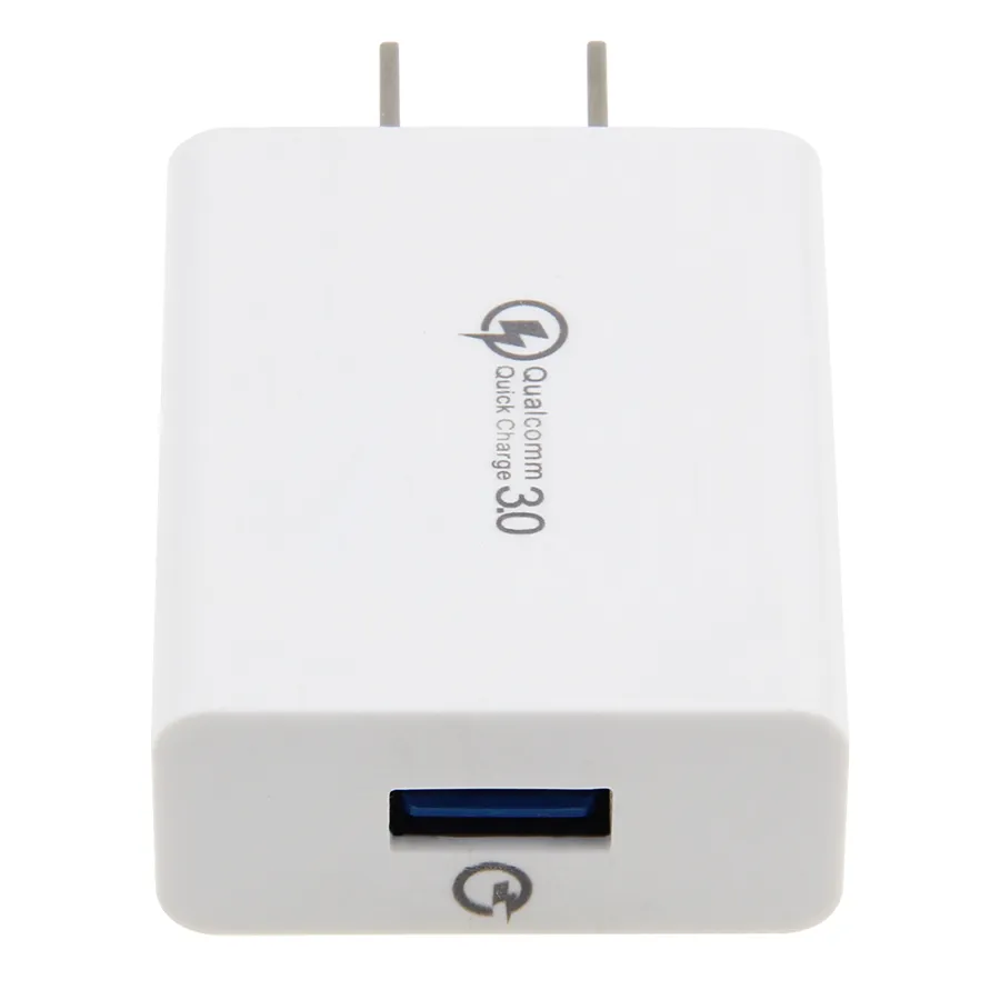 US Plug QC 3.0 Carregador de parede 5V 2A Adaptador de energia de viagem em casa USB de carregamento rápido para Huawei Samsung Galaxy S9 Plus Telefone PC
