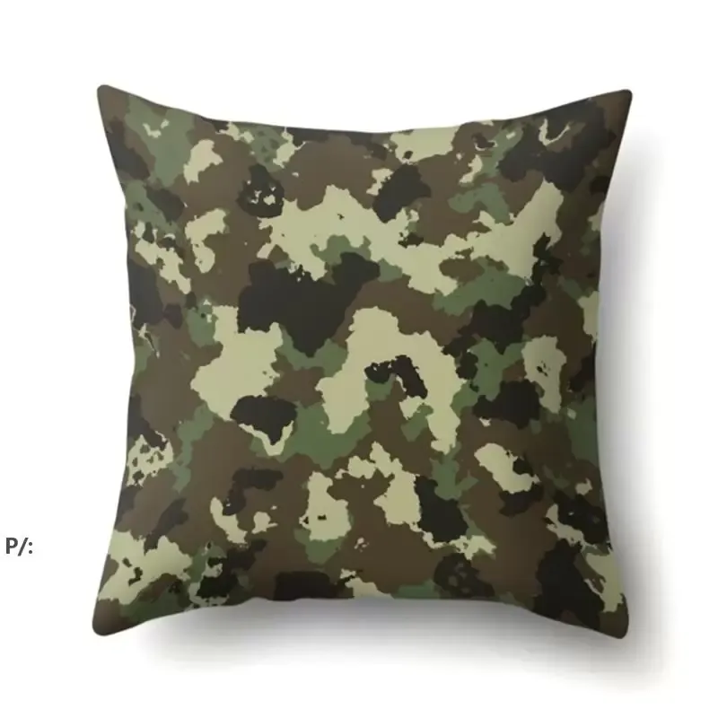 45x45cm camouflage -stijl kussensloop kussensloop kussensloop huisbank autokussendeksel zonder binnen kern