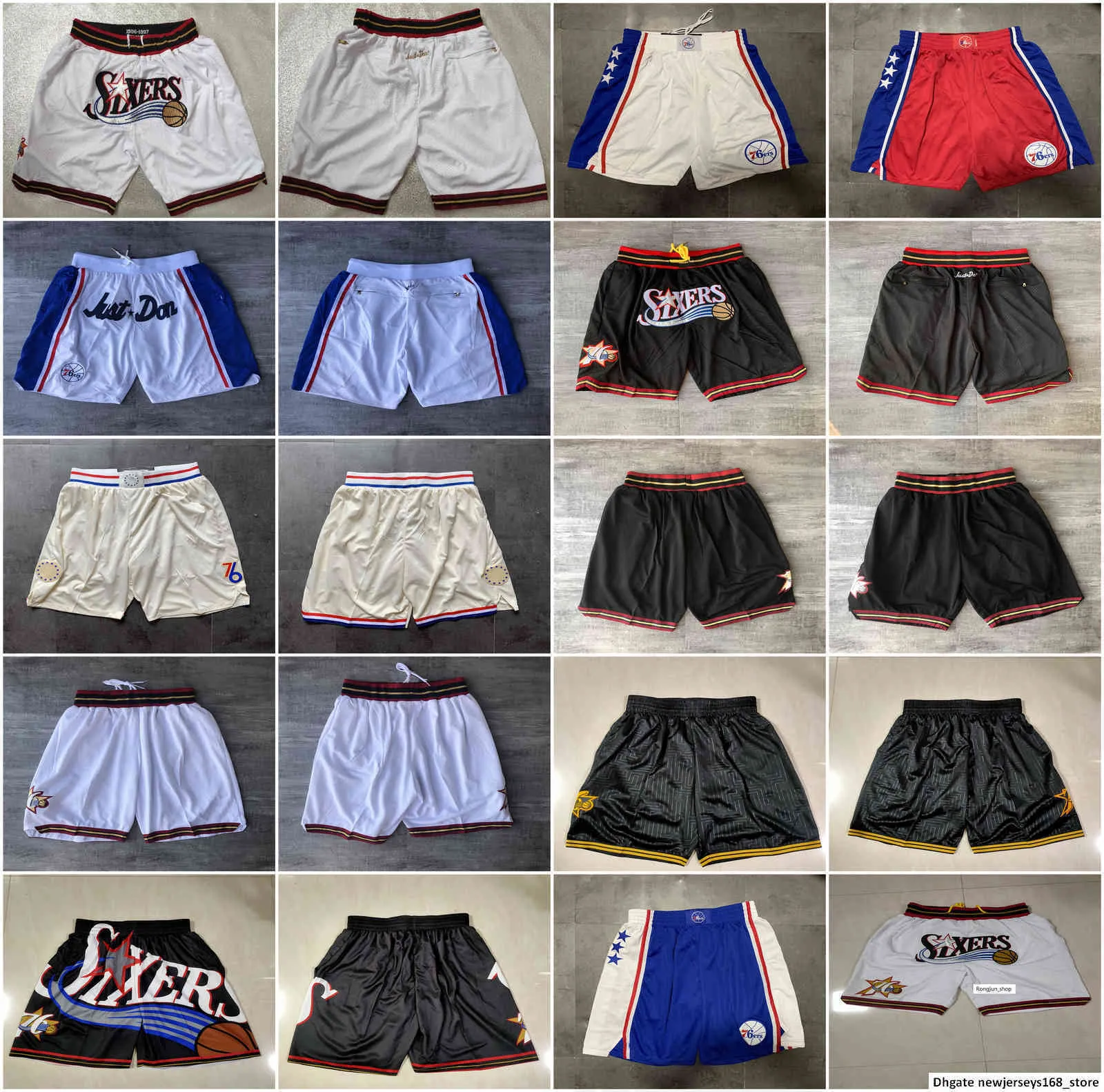 Pantaloncini da basket della squadra Maglia Just Don Retro 1996-97 Versione da città Indossare pantaloni sportivi con pantaloni sportivi con cerniera tascabile