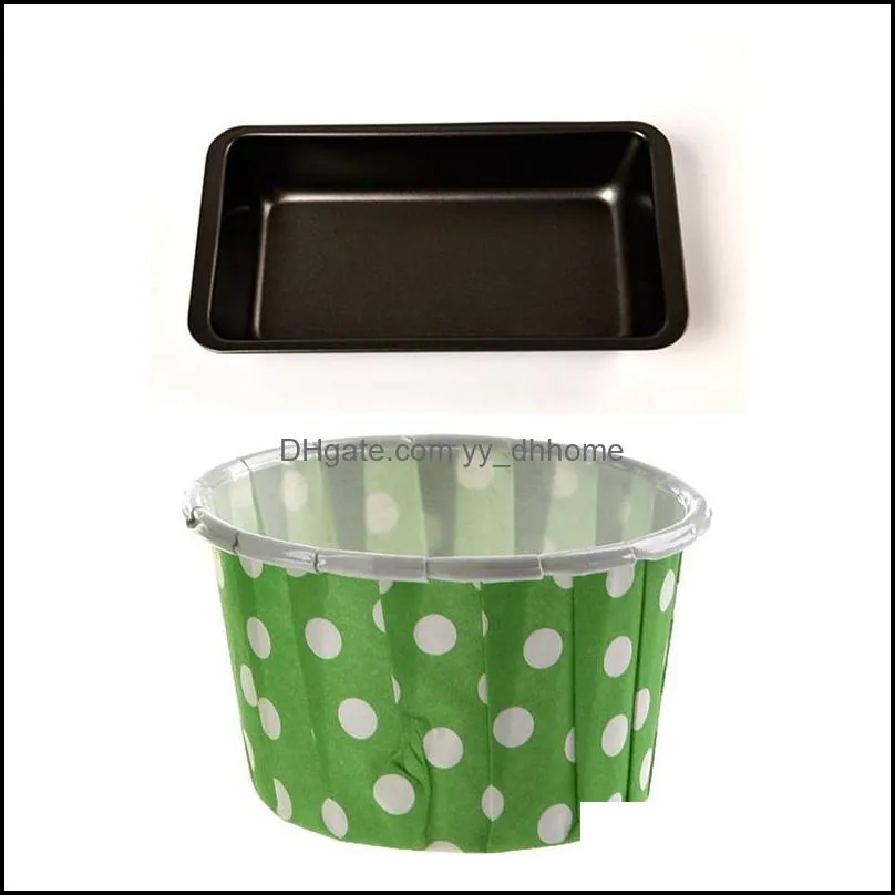 hot 100 x cupcake wrapper paper cake case baking cups liner muffin green & 1x baguette bread baking tray 24 x 13cm