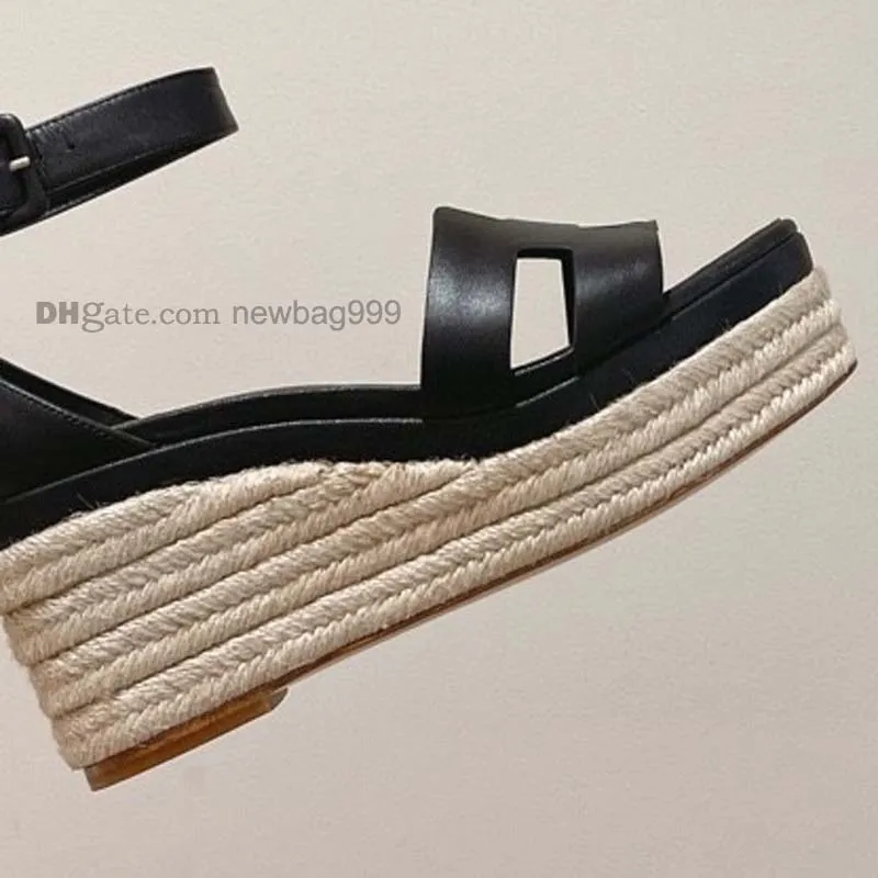 Luxury Designer Platform Wedges Sandals Women Slipper 2022 Luxurys Designers Woman Open Peep Toes Summer Shoes Black Slippers Women's Slides Wedge Shoes