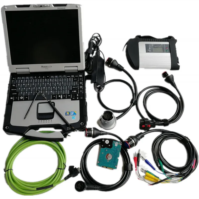 V2023.12 Scan Tool voor Mercedes Mb Star C4 Obd2 Scanner Bz Diagnostische met HDD in CF-30 Laptop Volledige Set PlugPlay
