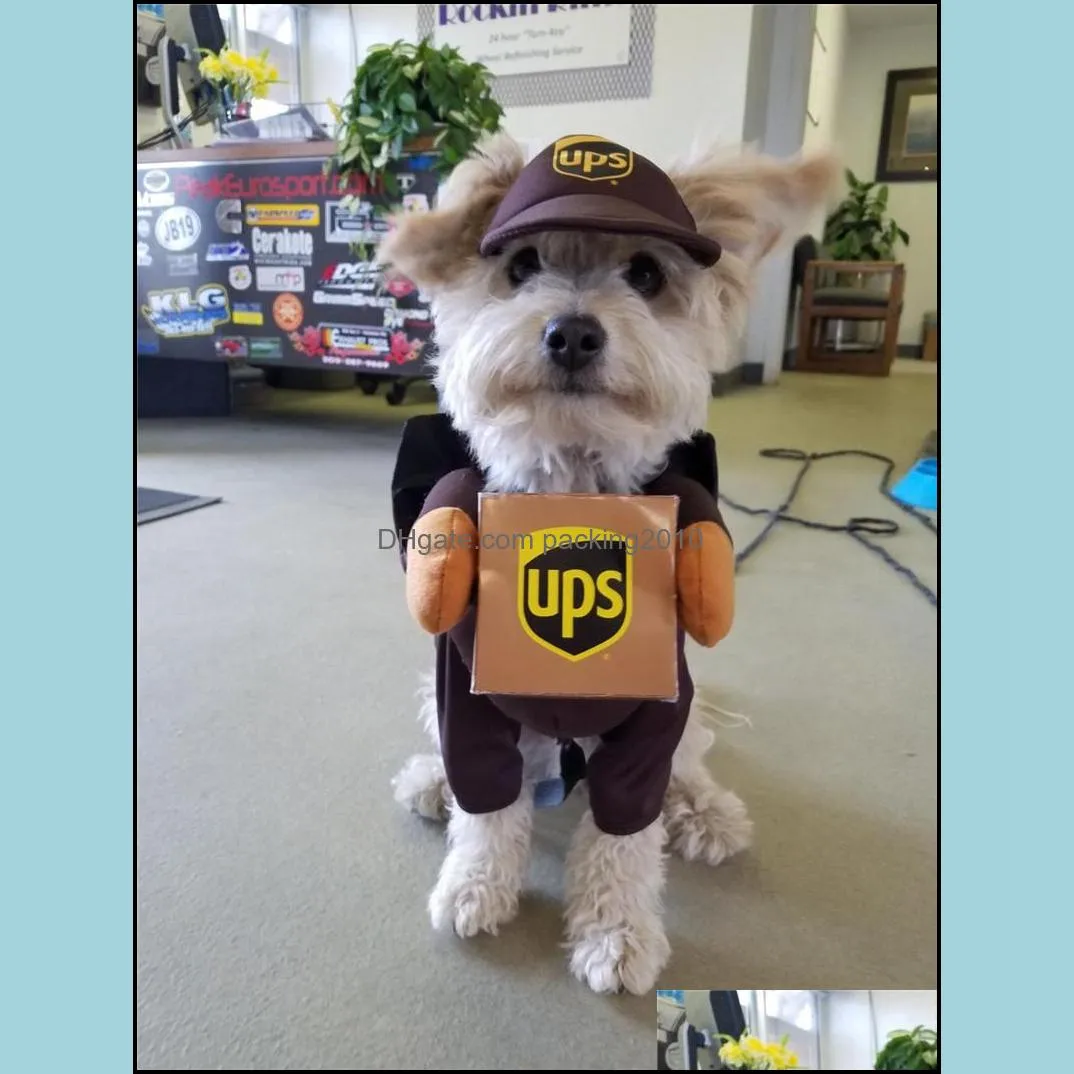 Dog Apparel Courier Cosplay Clothes Cat Funny Pet clothing Role playing Suit Express Package Pirate Suits Halloween Party
