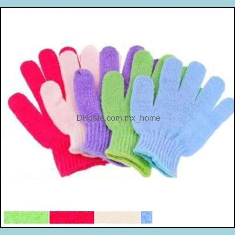 Shower Bath Exfoliating Bath Shower Glove For Peeling Exfoliating Mitt Glove Five Fingers Scrubber Spong Bath Gloves G001