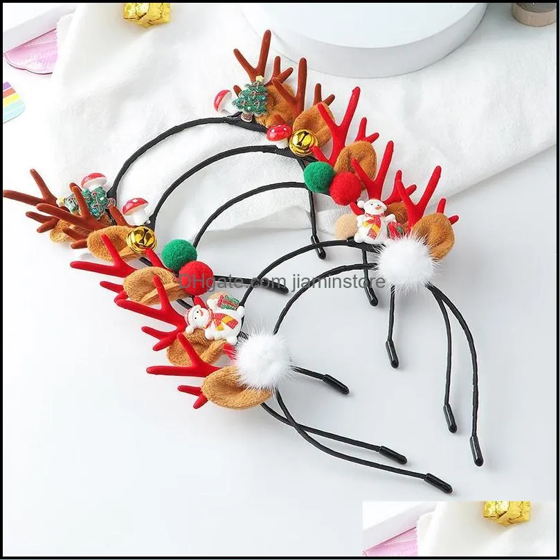 christmas hairbands for girls cute deer ear headbands kids christmas antler hair bands plastic hair hoop hair accessories