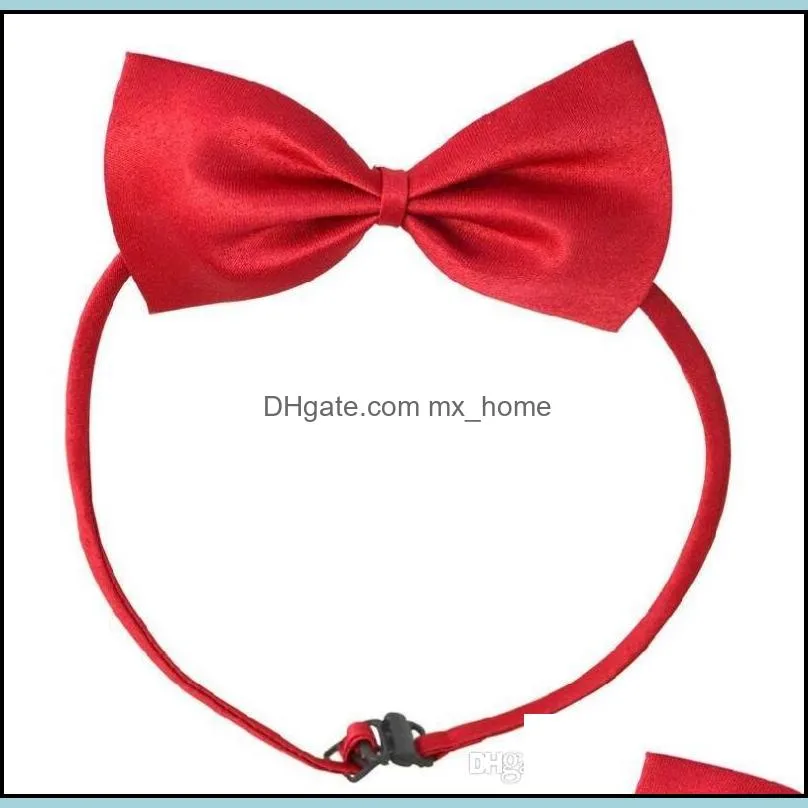19 colors Pet tie Dog tie collar flower accessories decoration Supplies Pure color bowknot necktie LX8172