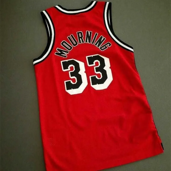 Chen37 Benutzerdefinierte Männer Jugend Frauen Alonzo Mourning Vintage Basketball-Trikot Größe S-2XL oder benutzerdefiniertes Trikot mit beliebigem Namen oder Nummer