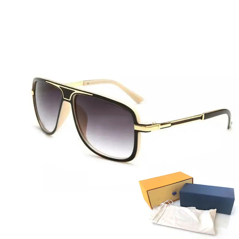 Hochwertige Damen-Sonnenbrille, luxuriöse Herren-Sonnenbrille, UV-Schutz, Herren-Designer-Brille, Farbverlauf, Metallscharnier, modische Damenbrille mit Boxen, Glitzer2009 239