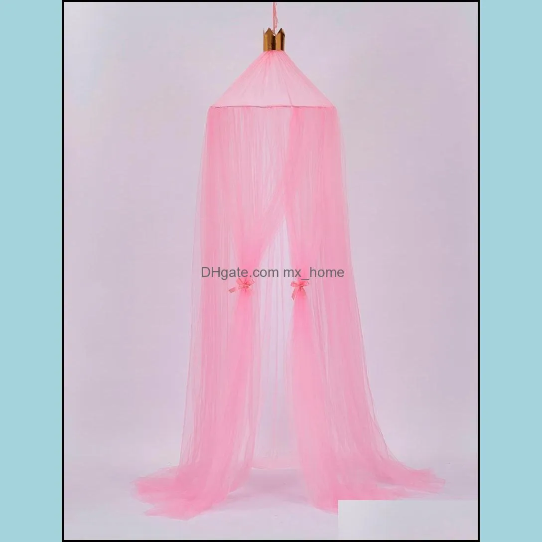 2018Nordic Round Mosquito Net Kids Room Decoration Circular Canopy Bed Valance Bed Mosquito Net Princess yarn