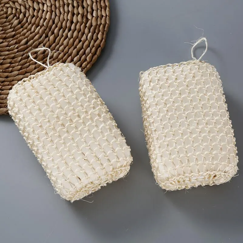 Natural Bath Sisal Sponge Exfoliating Shower Sponge Remove the Dead Skin for Home Hotel Bathroom 14*10cm LX2889