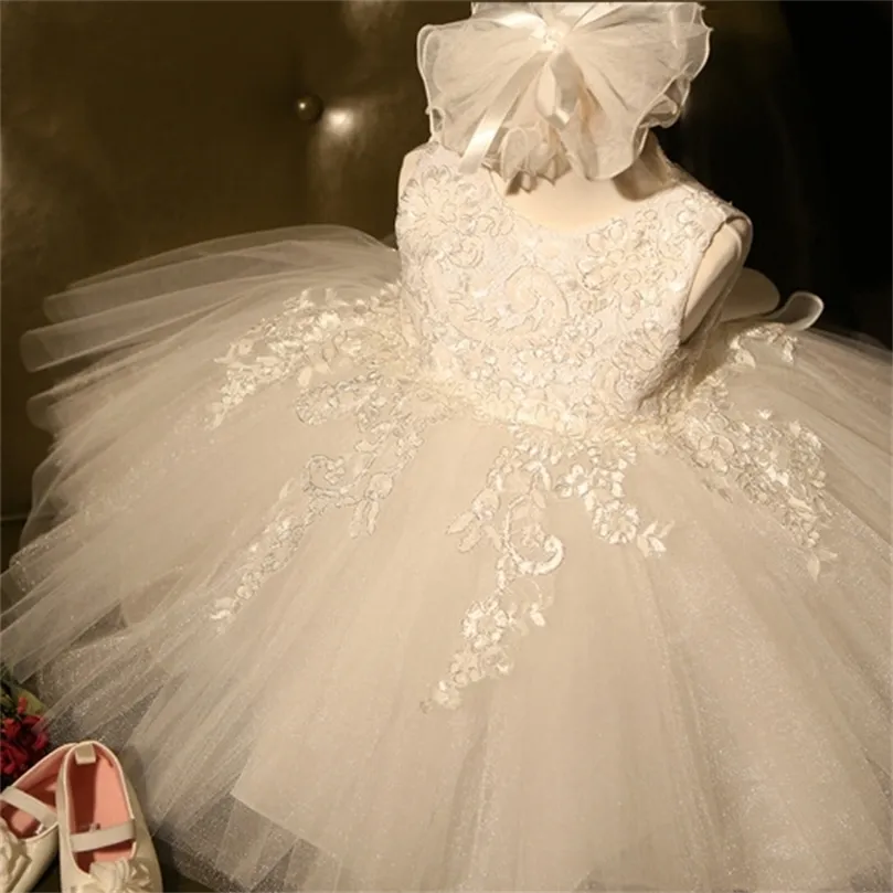 Tutu 1 anno ragazza bambino vestito di compleanno bambini vestiti del bambino primo compleanno battesimo abiti abito da sposa in tulle per le ragazze partito LJ201221