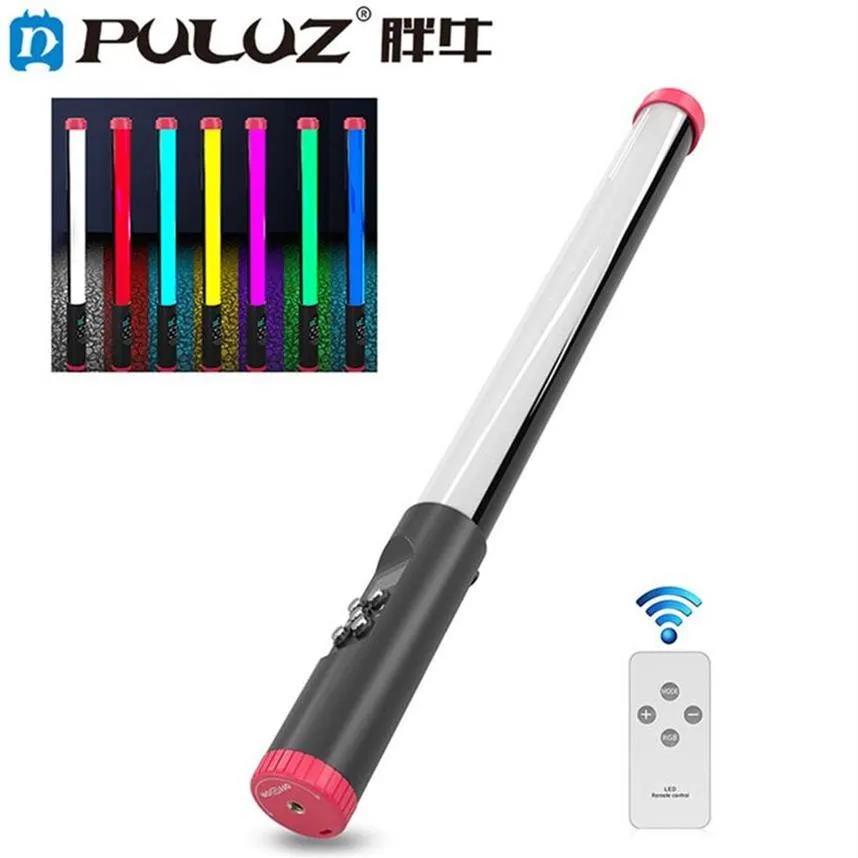 Epacket Puluz RGB 화려한 PO LED 스틱 라이트 포켓 조절 식 색상 온도 핸드 헬드 채우기 원격 제어 344M270X