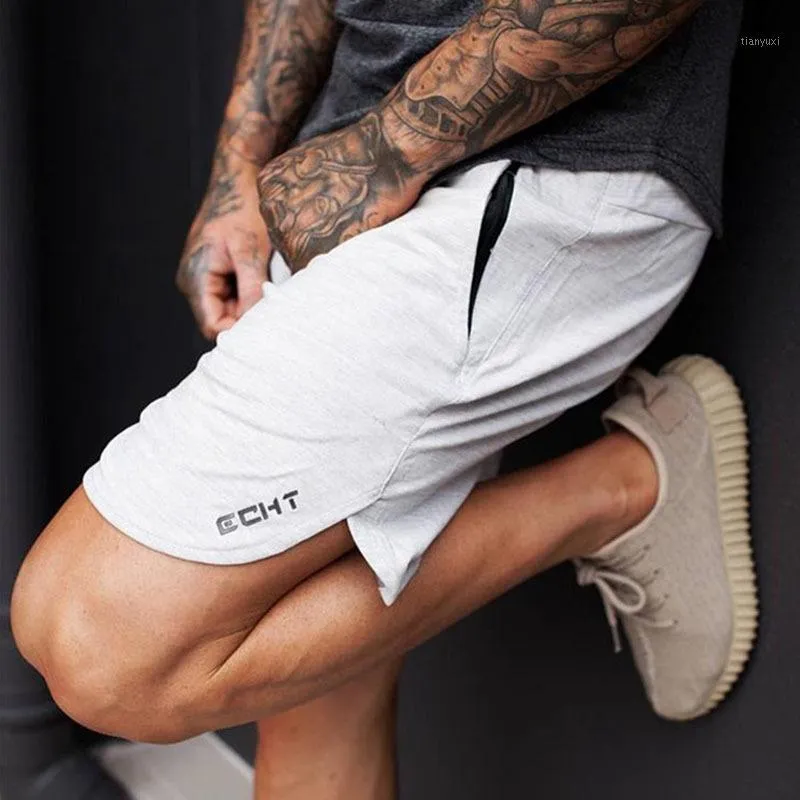 Summer Mens Fitness Shorts Moda Lazer Academias Bodybuilding Workout Masculino Calf-Comprimento Calças Curtas Marca Sweatpants