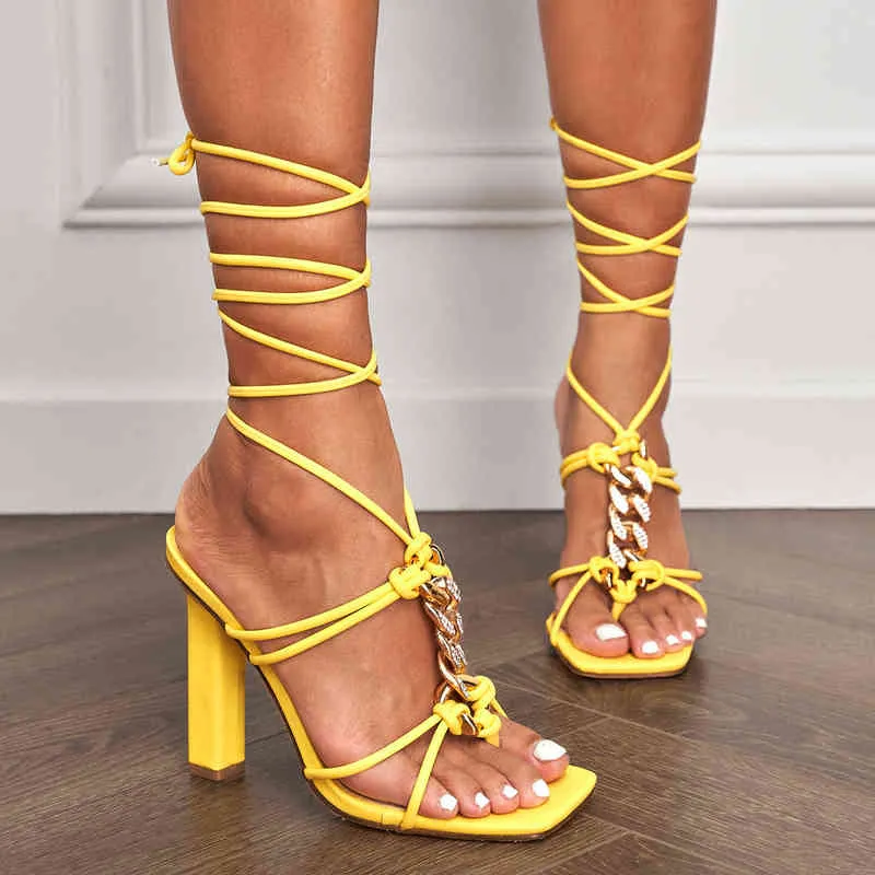 2022 New Summer Transparent Women Sandals Fashion Crystal Clear Heeled Female Party Prom Shoes High Heels Gladiator Sandals W220323