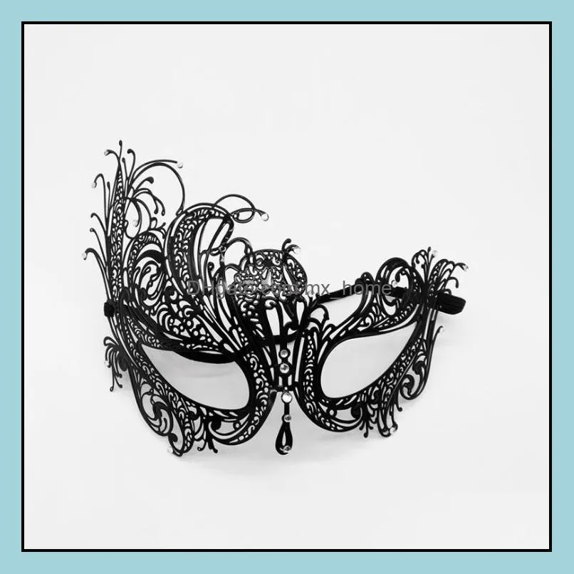 lady venetian party masks half face mask fashion black metal masks xmas dress costume shows wedding masquerade decorate lxl818q