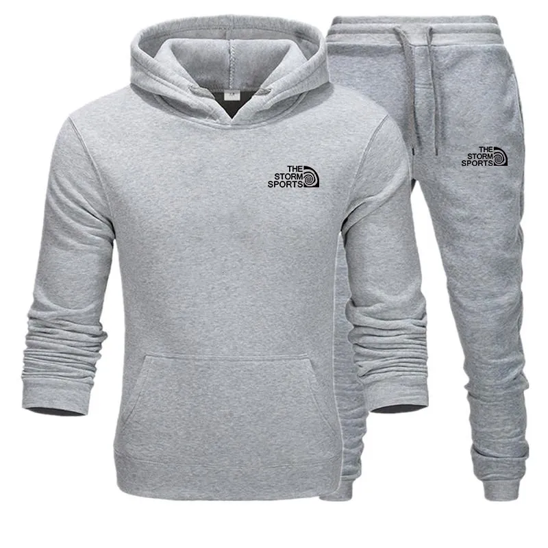 Nowe dresy męskie zestawy bluzy z kapturem spodnie garnitur z polaru ciepłe dorywczo sport Fitness Running pulower bluza spodnie męskie ubrania sportowe