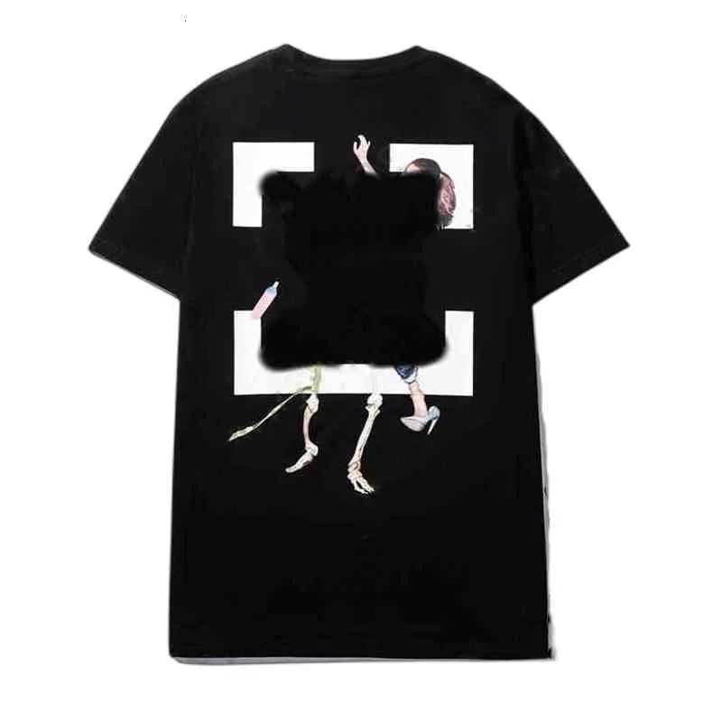 Ofs Mode T-shirt de luxe Off Hommes s Offs Été Blanc et filles Dansant Peinture à l'huile à manches courtes Unisexe Lettre imprimée au dos Imprimer 1ida