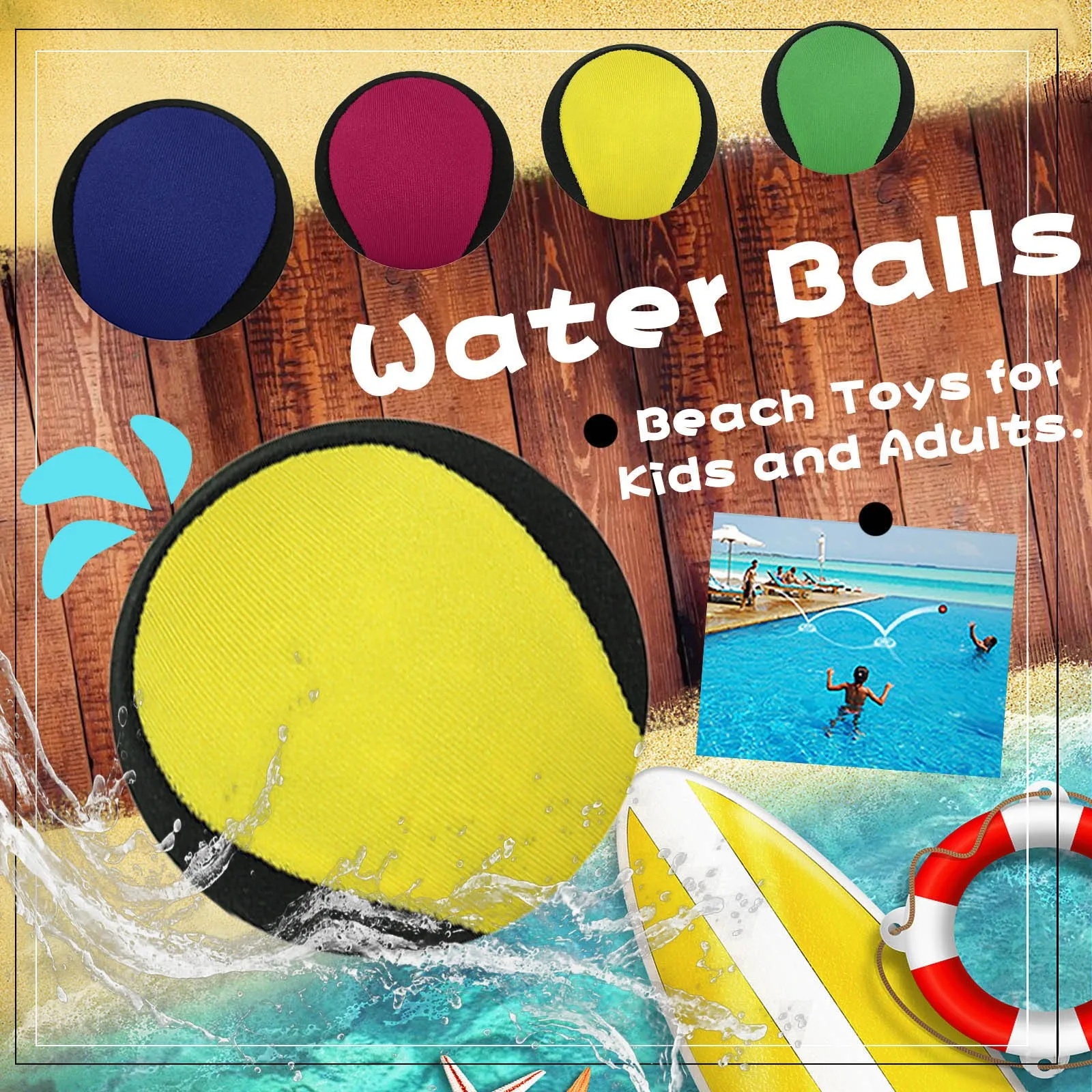Palle d'acqua che rimbalzano su palloni da biliardo Giocattoli da spiaggia per bambini Palloncini da spiaggia giocattolo per adulti ColorBalls Outdoor