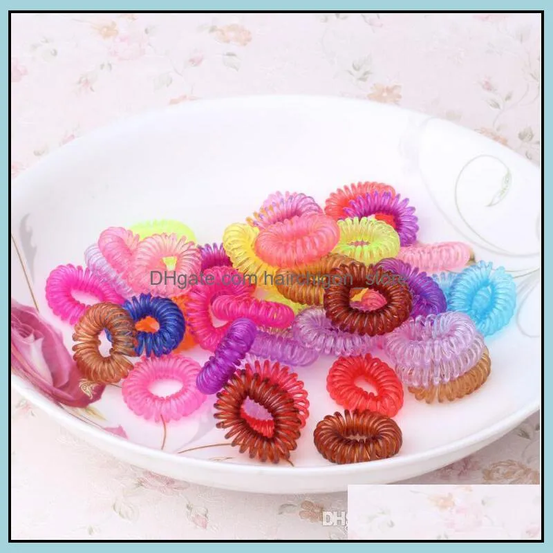 new hair ring rope scrunchy telephone wire line cord gum women elastic rubber band headwear ponytail holder hairband