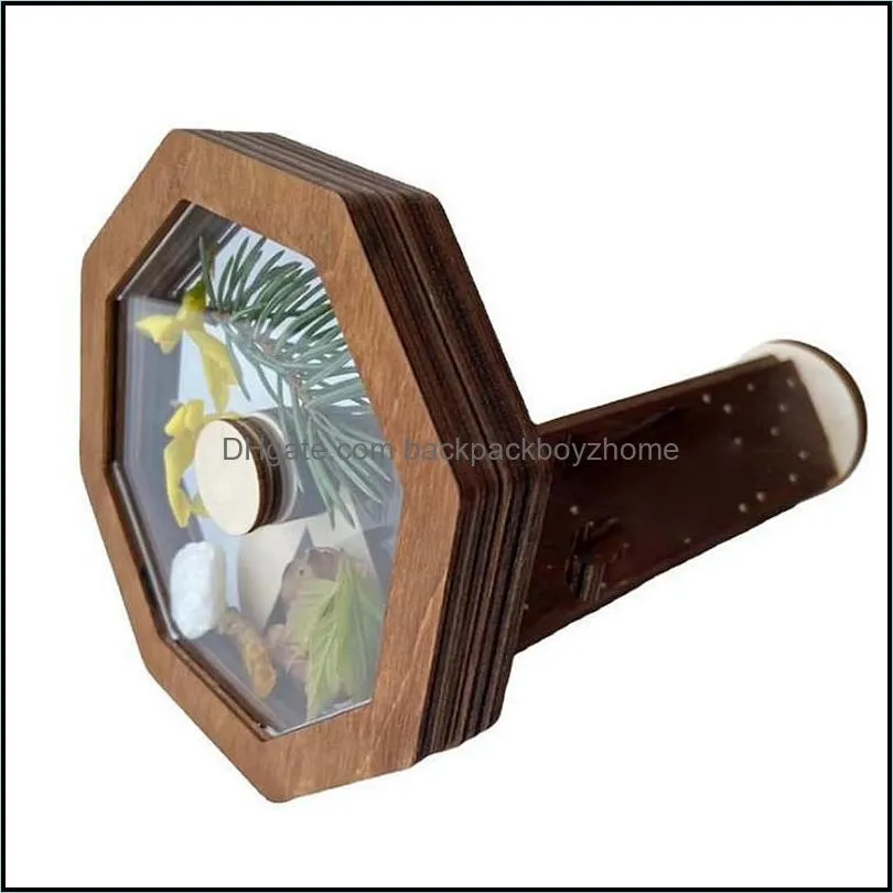 Wooden Handmade Kaleidoscope Kit Interactive Logical Diy Children Classic Toy Drop 220421