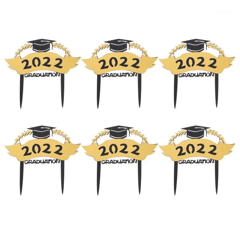 Other Festive & Party Supplies 6pcs Graduation Cake Decorations 2022 Cupcake Toppers Picks