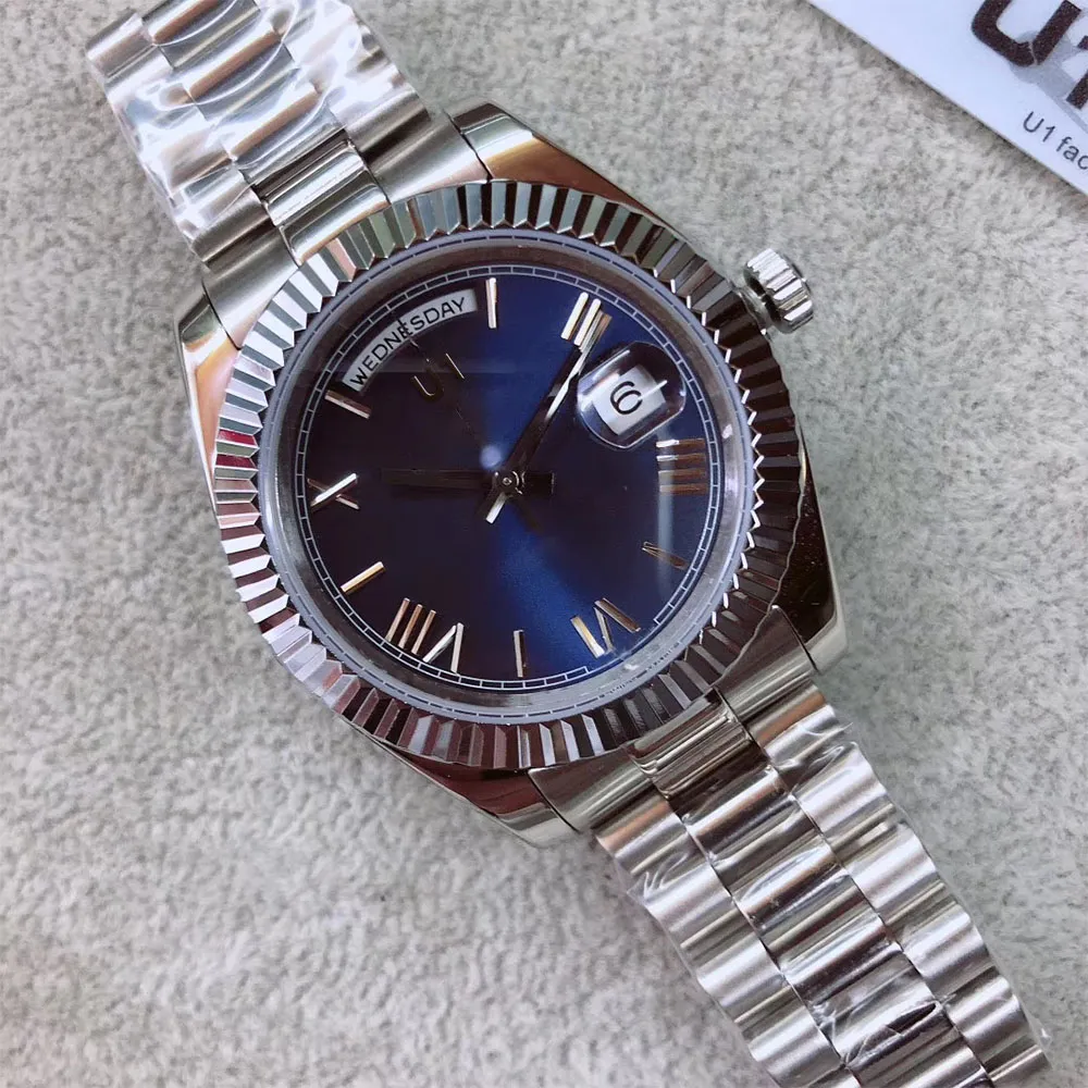 St9 Steel News Orologi da uomo Quadrante rosso blu Meccanica automatica 41MM Orologio da uomo in vetro zaffiro inossidabile