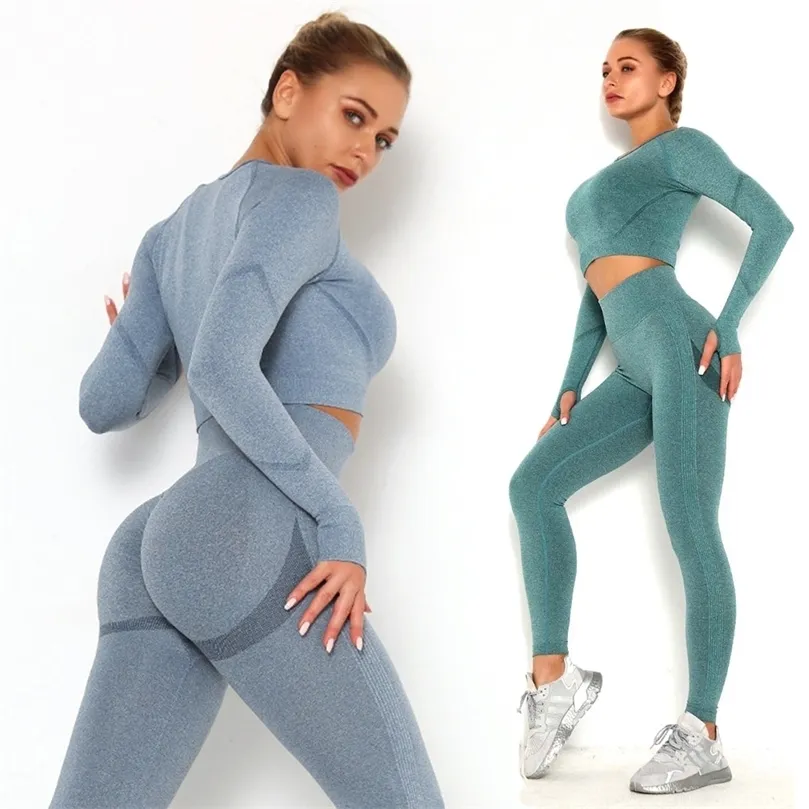 YOGA SET Bayan Eşofman Spor Giyim Spor Sutyen Kadın 2 Parça S Kadın Sportwear Tayt Fitness Suit 220330