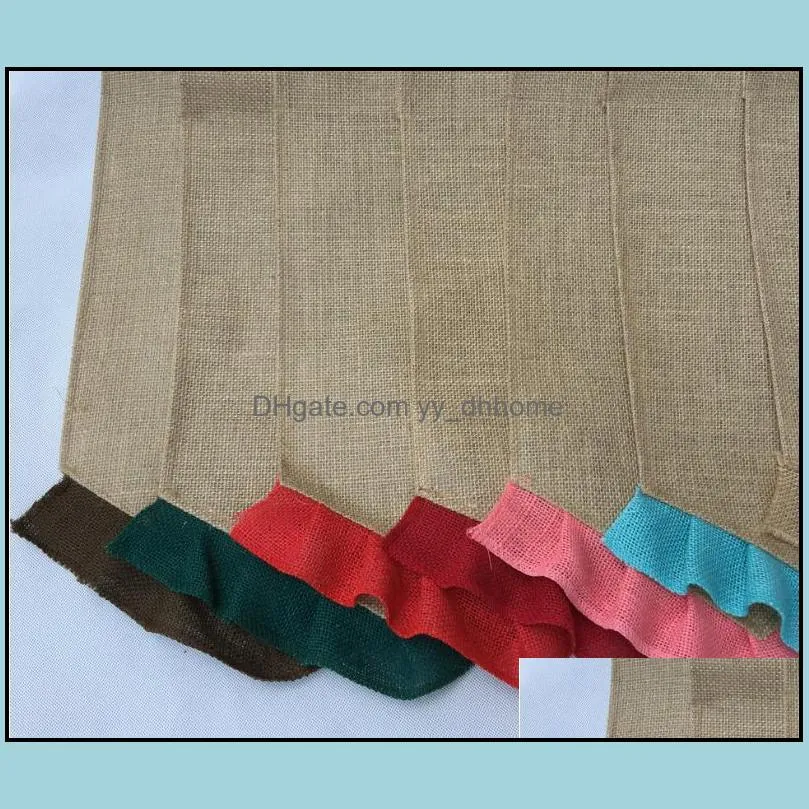 diy burlap flag jute ruffles blank garden flags portable blank guide flag easter garden decorations 10 colors sn020