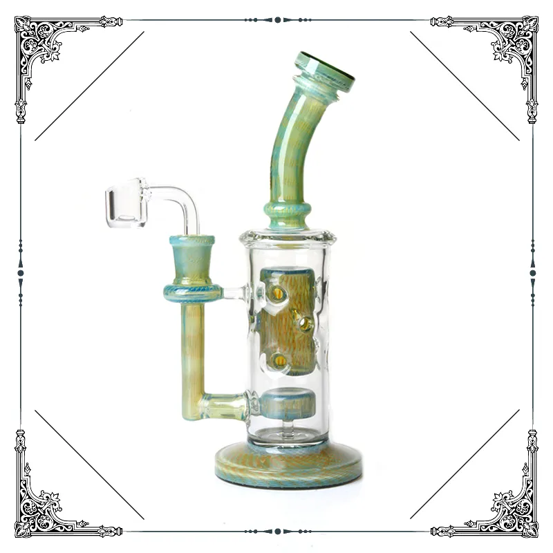 16.5 Glass Bong Hookahs Honeycomb Percolator Water Pipe Bowl for Smoking