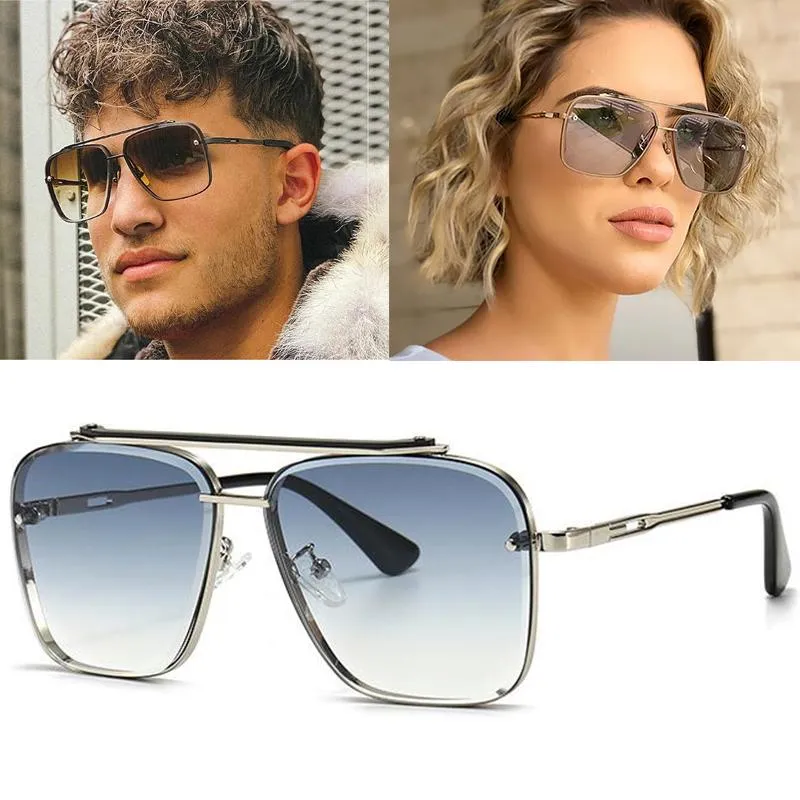 Sonnenbrille Männliche Vintage -Marke Designer Sonnenbrillen Klassische Luxus 2022 Modeverstärker Männer Frauen Metall Square Oculos de Solsunglasses