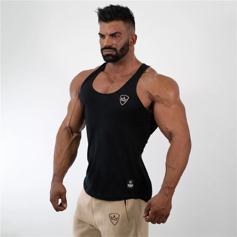 Mens tanktops Shirt Gym top fitness kleding vest mouwloze katoenen man Canotte bodybuilding ropa hombre kleding slijtage 220615