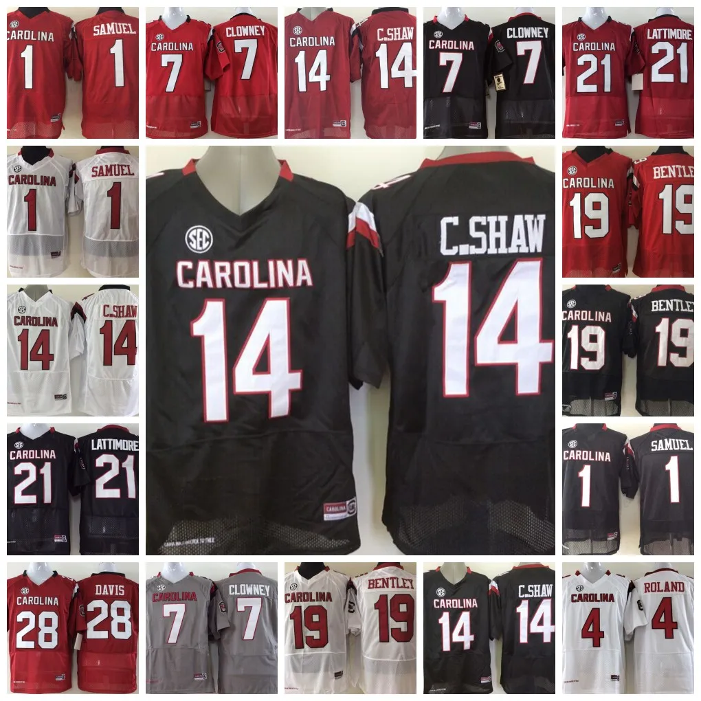 14 C.SHAW Connor Shaw Jersey 19 Jake Bentley 7 Jadeveon Clowney 21 Marcus Lattimore 1 Deebo Samuel Ed College Football South Carolina Game Jerseys