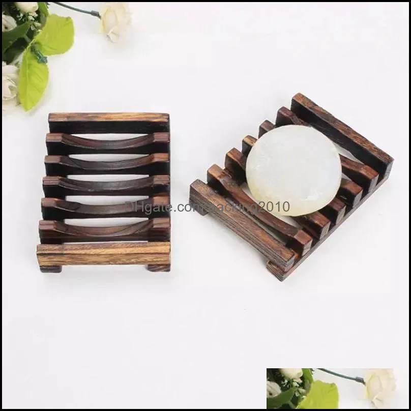 wood soap holder portable bamboo wooden soapdish shower case container storage box bathroom kitchen tool wll581