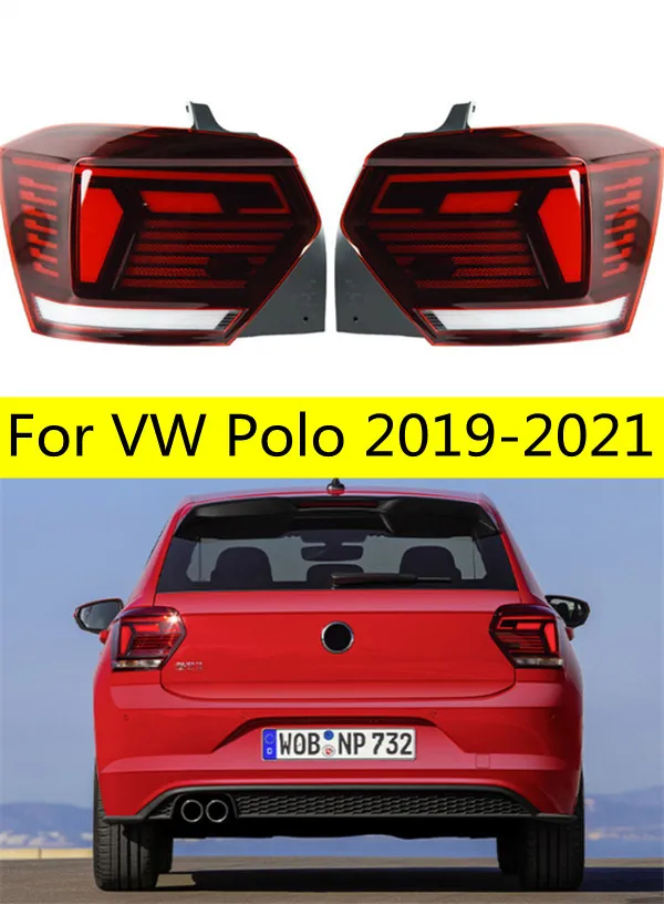 2st bakljusdelar f￶r VW Polo LED TAIL LIGHT 20 19-2022 TAILLIGHTER BAKSLAMPLED Signalbroms Omv￤nd Parkering Facelyftuppgradering