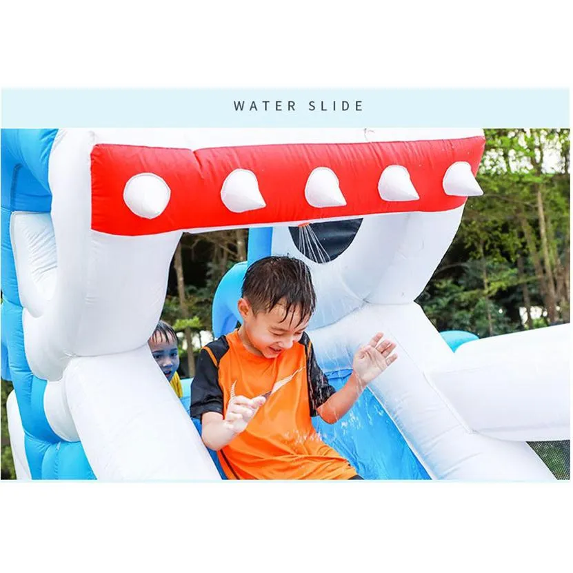 Shark Park Inflatable Water Parks Bouncer Garden Supplie Combo Jumper Bounce House Bouncey Slide Funny Sharks Bouncing with Ball P2099