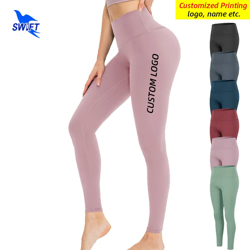 Calças justas femininas de corrida de cintura alta elásticas de secagem rápida fitness push up para academia leggins esportivas de treinamento personalizáveis 220608