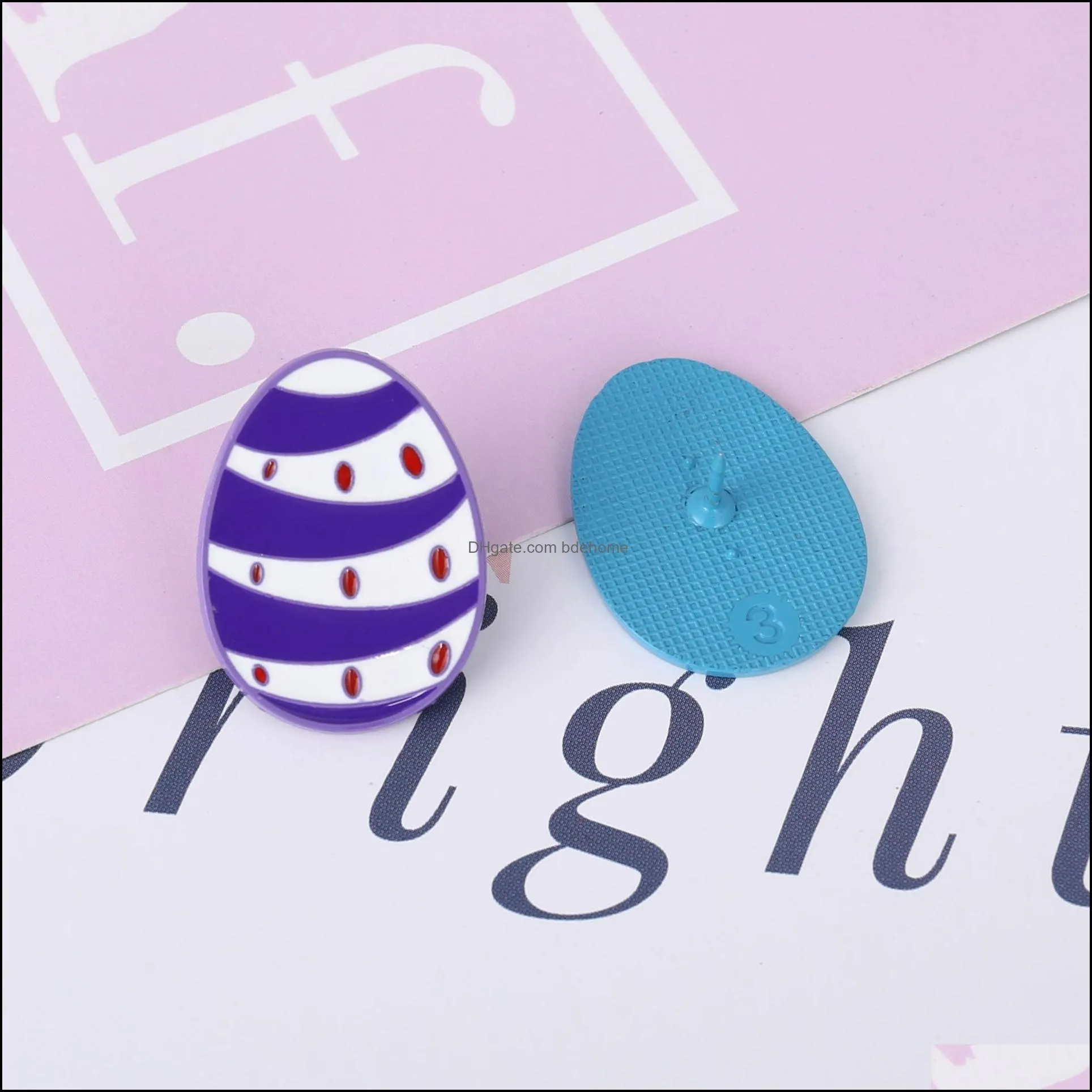 alloy dinosaur egg shape brooch pin student color painting oil animal eggs lapel pins corsage badges for backpack hat  sweater clothes