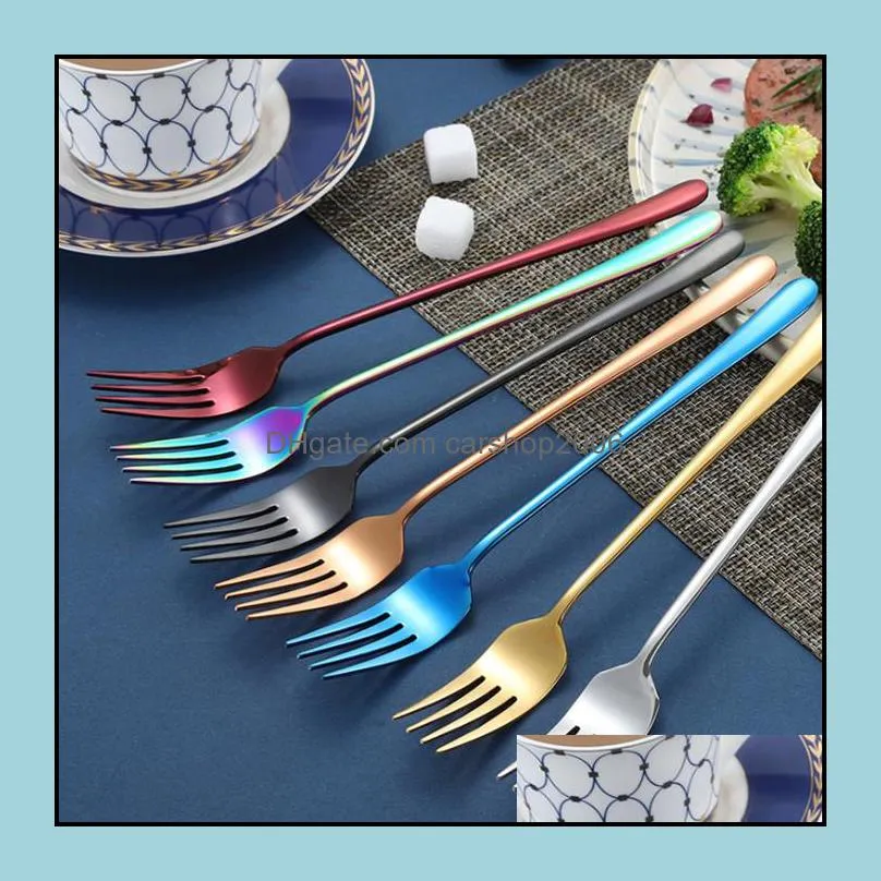 korean flatware sets stainless steel long handle knife fork spoon chopsticks set colorful flatware for wedding kitchen accessories