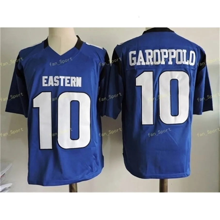 Thr NCAA Royal # 10 Jimmy Garoppolo Eastern Illinois Panthers College Football Jersey Maillots bleus Chemises S-3XL