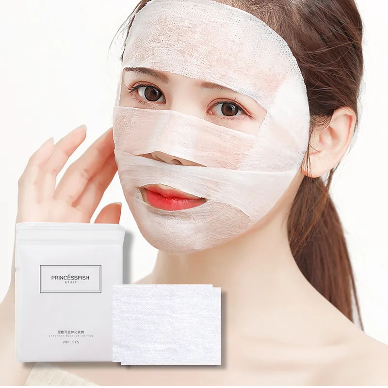 200Pcs Cotton Wipe Makeup Remove Pad Disposable Stretchable Cosmetic Remove Compress Wipe Face Toner Clean Skin Care Tools