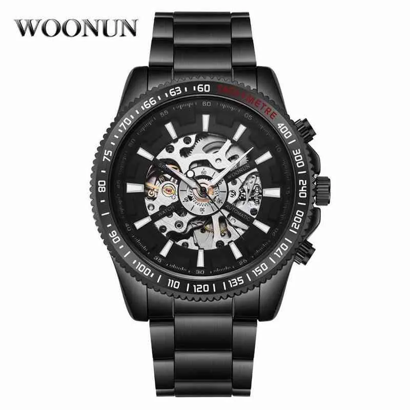 Luxe tag horloge heren designer merknaam damesmode horloges voor heren automatisch mechanisch polshorloge holle stalen band ronde wijzer heren