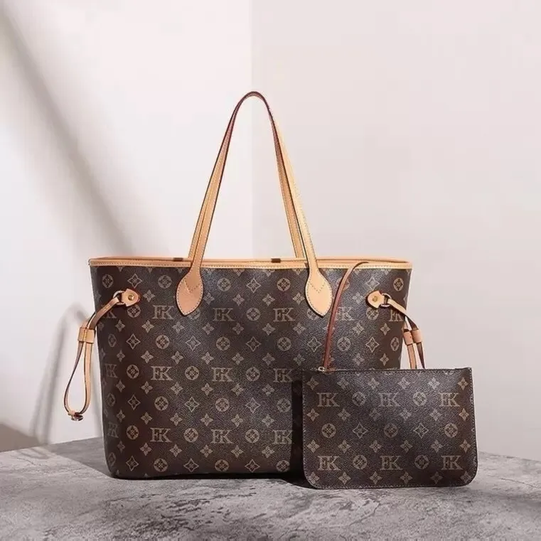 2 uds. Bolsos de hombro, bolsos de mano a la moda para mujer, carteras de compras compuestas con bordado alto