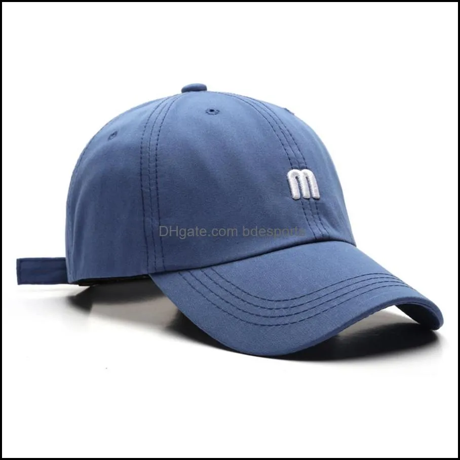 Party Favor Hat M letter embroidered peaked cap men`s all-match curved brim cotton soft top sun fashion simple women`s baseball