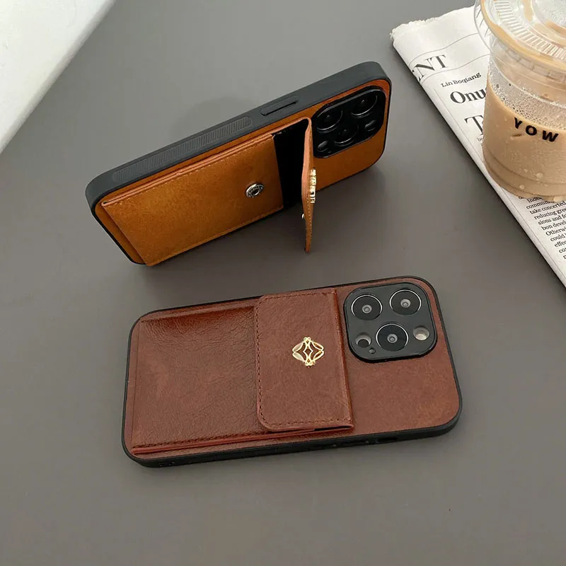 Männer Designer-Handyhüllen für iPhone 13 Pro Max 12 11 Xs Xsmax Xr 7 8 Plus Kartentasche Telefone Stent Frauen Pu-Leder-Telefonhülle