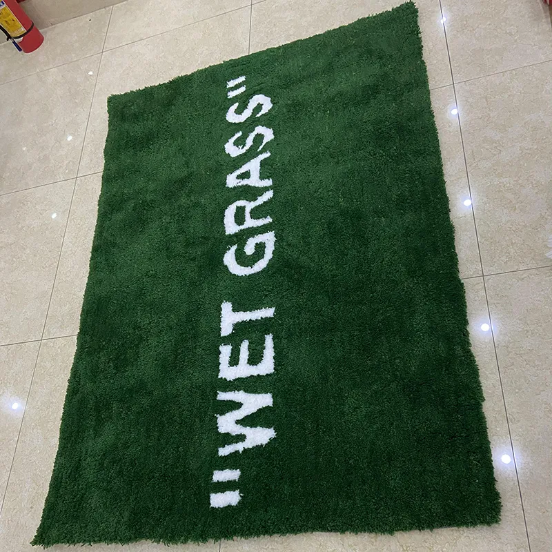 Ameublement Art Tapis Ki x vg Markerad WET GRASS Tapis Hypebeast Collection Esthétique Baskets Tapis Salon Chambre Playro271U