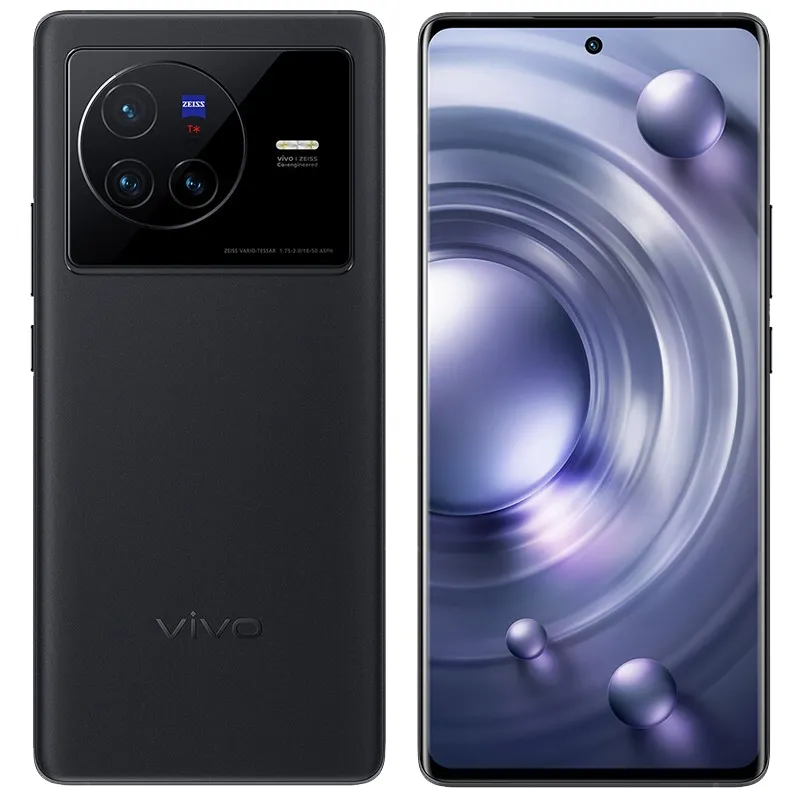 Téléphone portable d'origine Vivo X80 5G 8 Go de RAM 128 Go 256 Go de ROM Octa Core Dimensity 9000 Zeiss 50.0MP AF NFC Android 6,78 "120 Hz Plein écran d'empreintes digitales ID Visage Téléphone portable intelligent