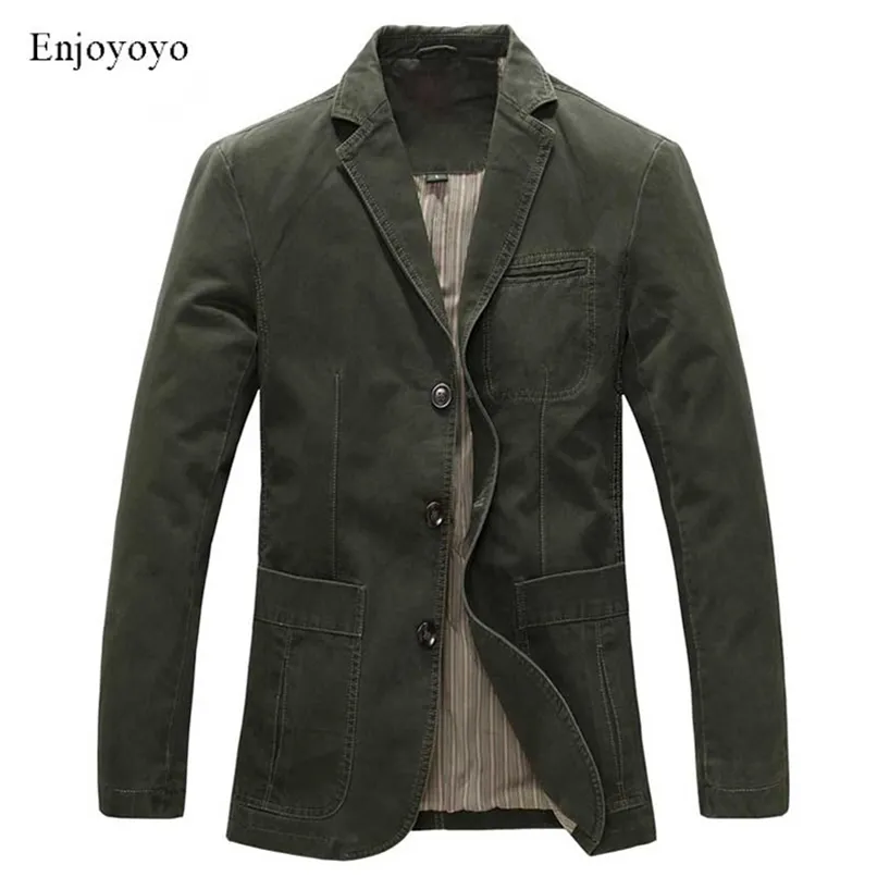 Spring Military Jacket Blazers Men 100% Cotton Casual Blazer Men's Suit Coat Male Blazer Masculino Jackets M-5XL 220812