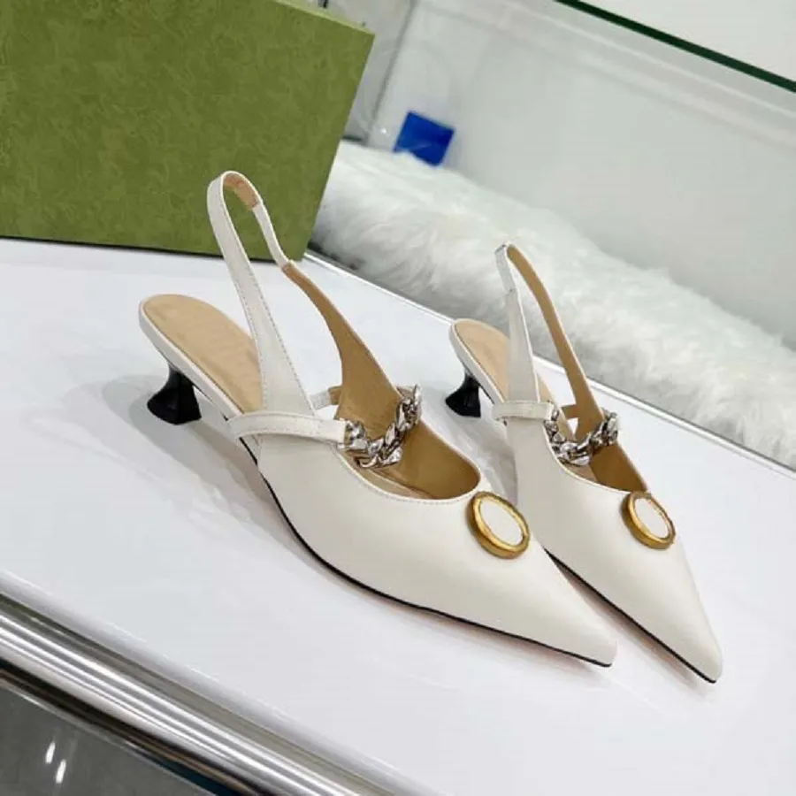 Classic Fashion Slides Sandals Lady Summer Sandals Designer Metal Buckle Large Size Leather Thick Bottom High Heeled Women Shoe Bagshoe1978 13