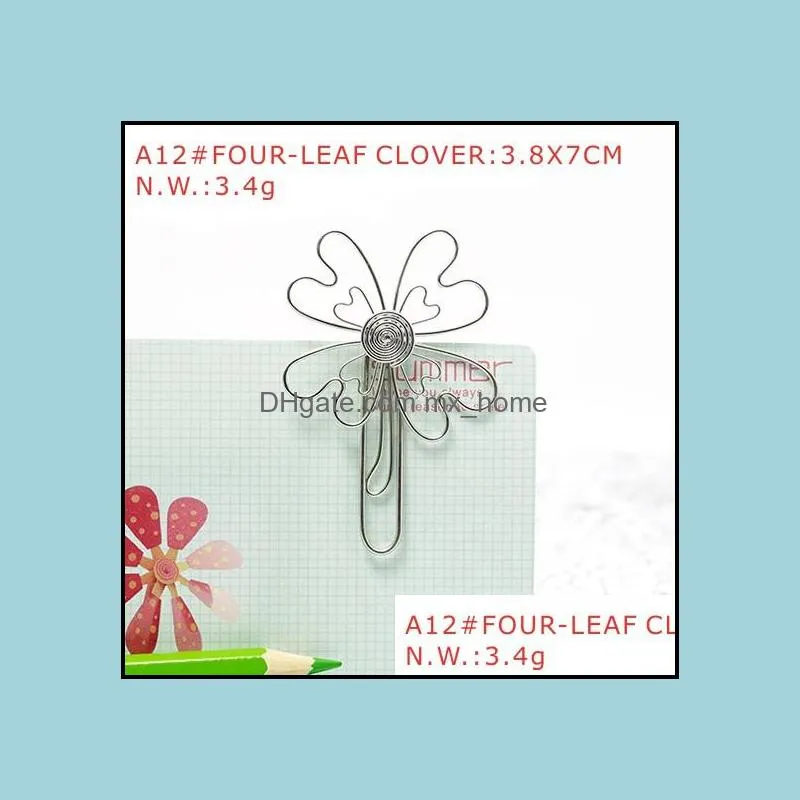 A80 FLOWERS SET/4 PAPER/NOTE CLIP PRACTICAL NOVELTY CREATIVE STAINLESS WIRE HAND-MADE ART CRAFTS WEDDING BIRTHDAY HOME OFFICE GIFT