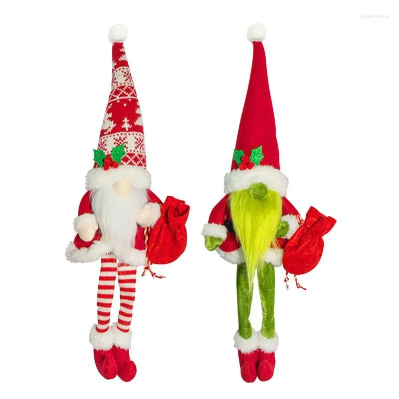 クリスマスの装飾装飾フェイスのない緑の髪奇妙な老人人形泥棒布ギフト玩具ホームイヤーパーティー装飾マス